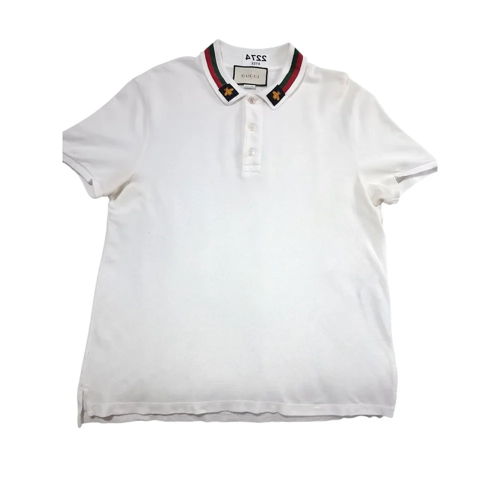 Gucci Mens size XL Preppy Old Money Designer Bee Collar Polo Coastal New England